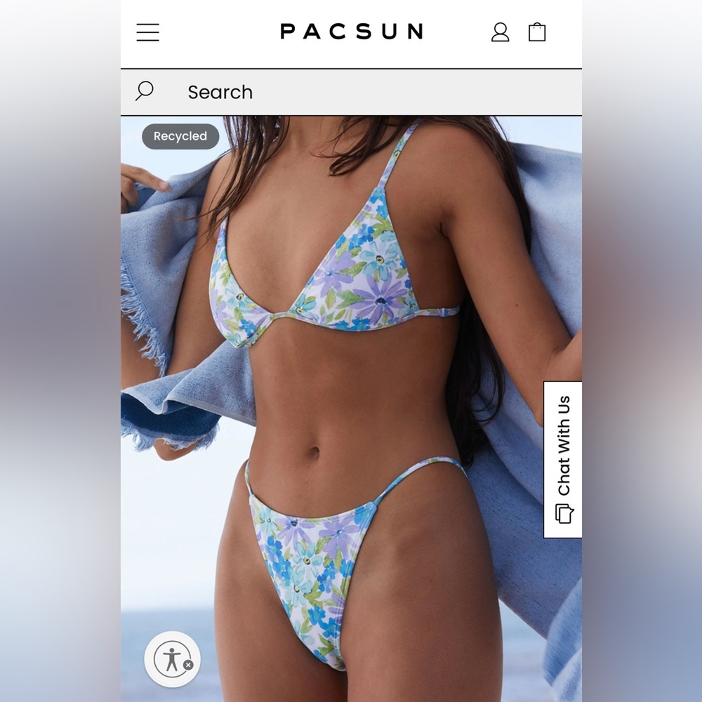 Floral Blue Bikini Set